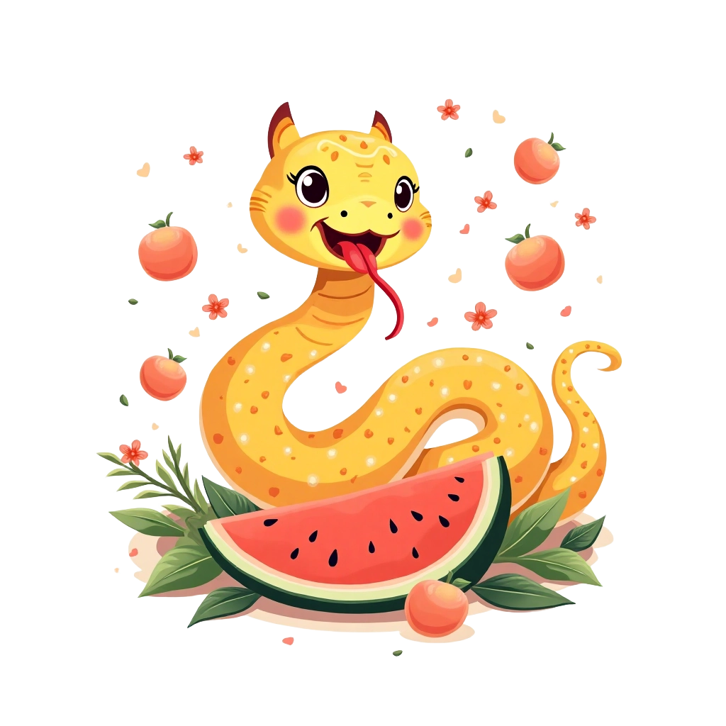 Sunny Snake and Fruits